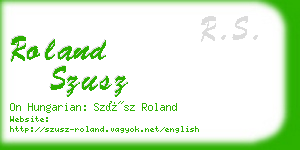 roland szusz business card